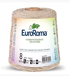 Barbante, Euroroma, 4/8 Fios, Caqui, 600 Gramas, 457 Metros, Multicolor, 640300