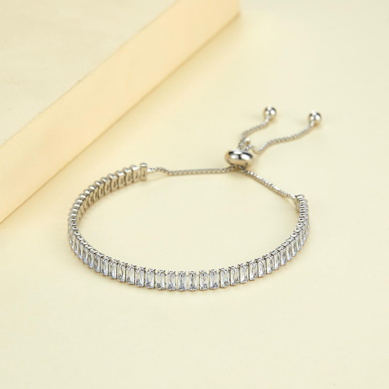 4pcs Silver Tennis Bracelets for Women - Cubic Zirconia Prom Bracelet Set - Stackable, Iced Out Bling Jewelry Set - Image 8