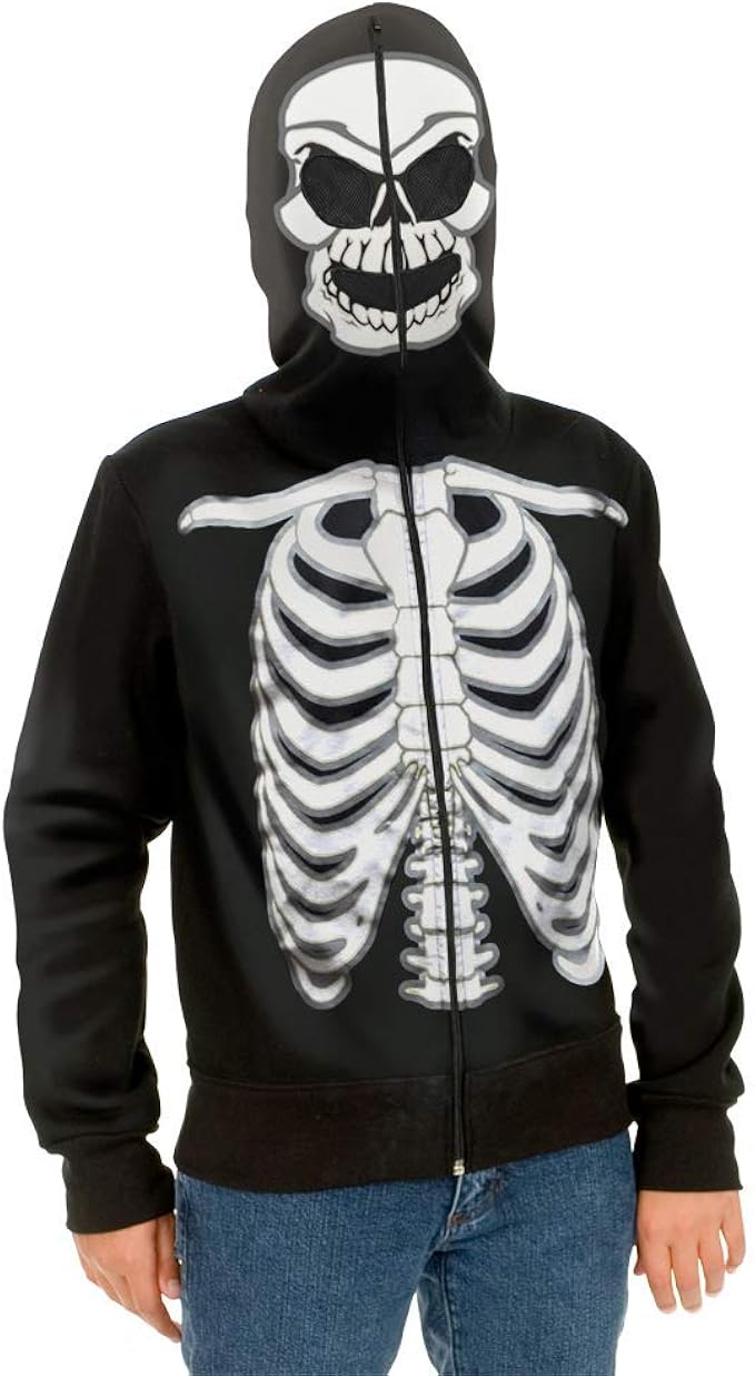 skeleton zip up jacket