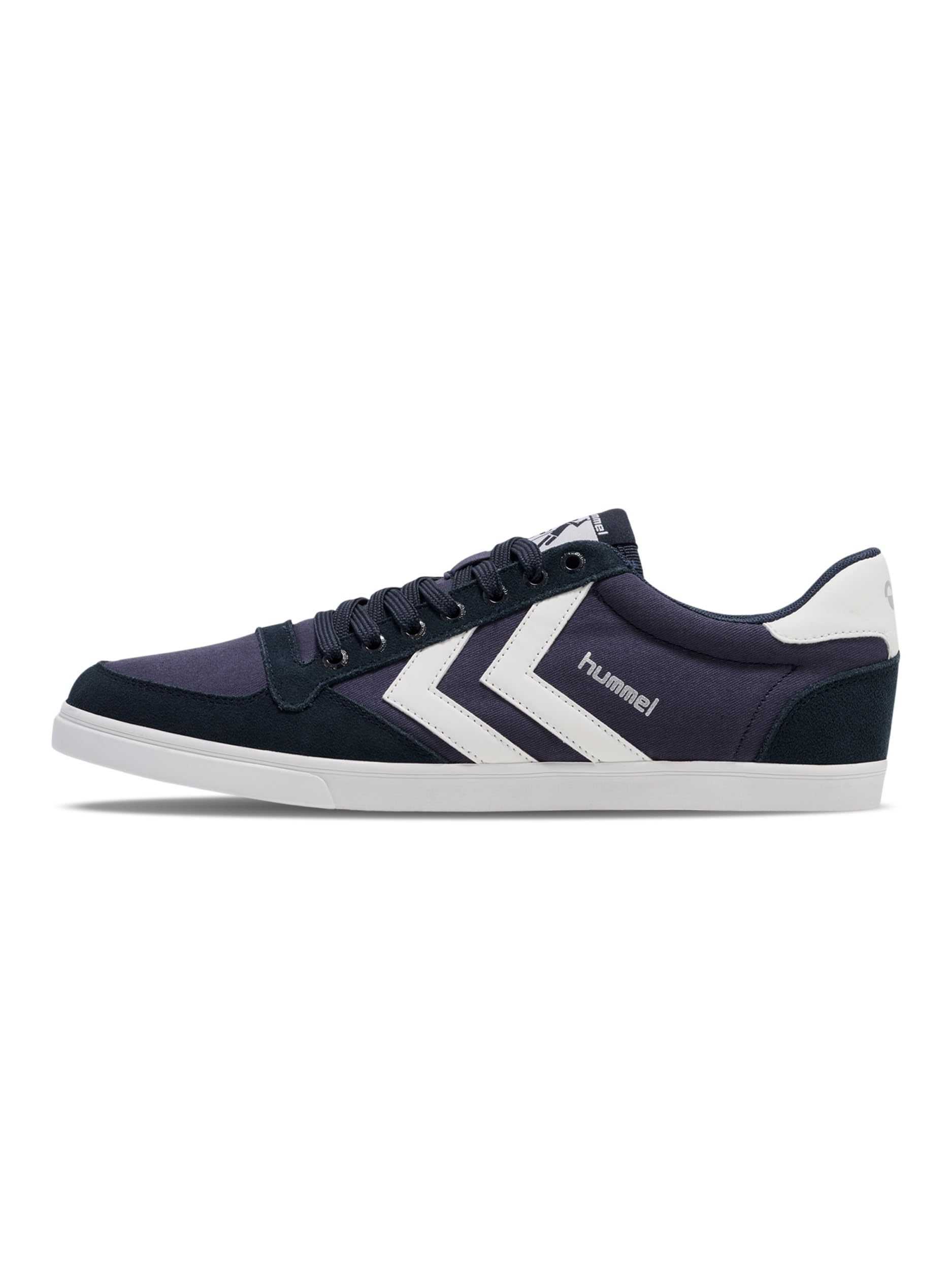 hummel Slimmer Stadil Low Sneaker Damen & Herren - Unisex Schuhe Erwachsene - Freizeitschuhe aus Canvas und Leder - Slim & Low-Cut Design - Normale Schuhweite