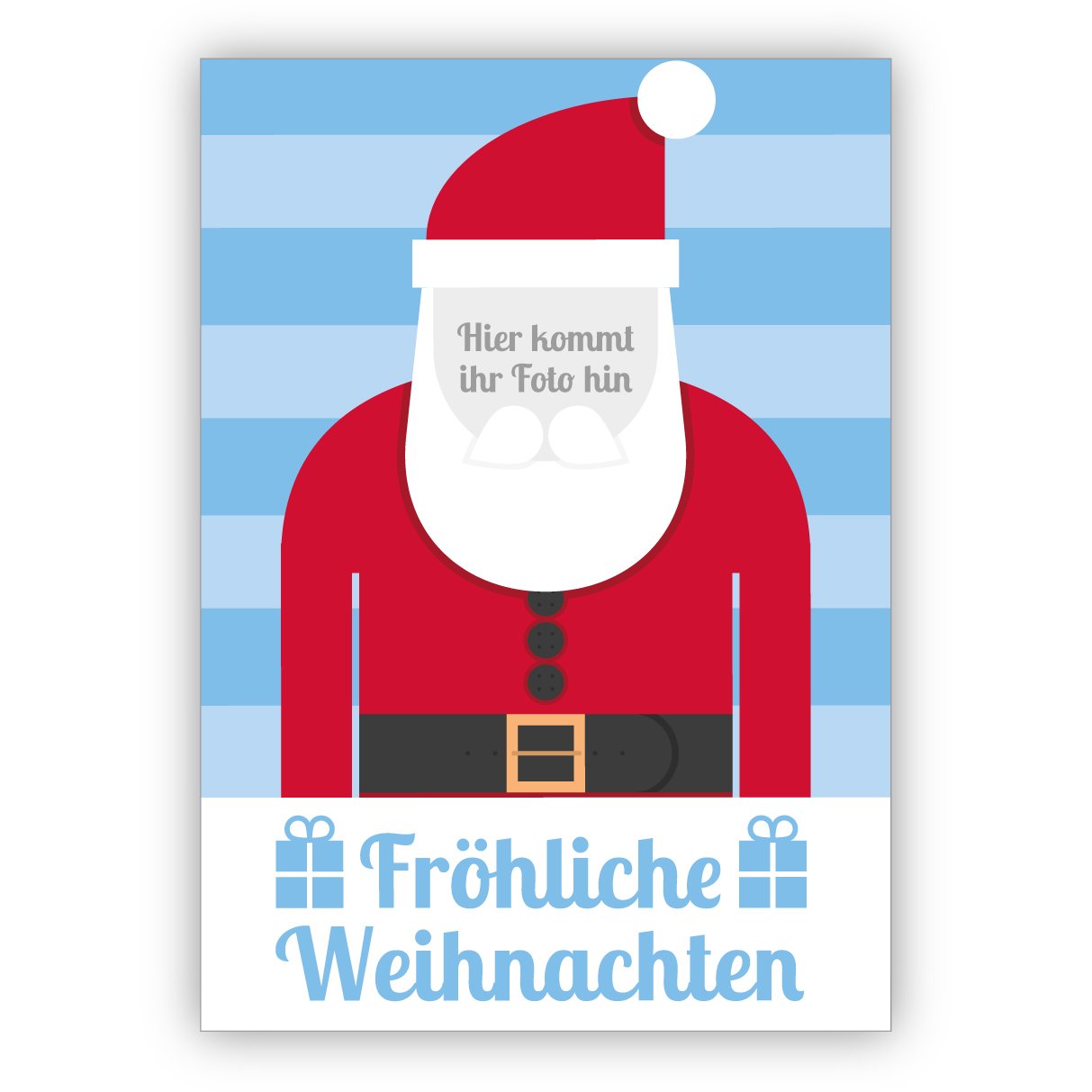 20 Moderne Weihnachtskarten mit ihrem Foto als Santa Claus - ohne unser Logo auf d. Rückseite • Klappkarten Set mit Umschlag als liebevoller Weihnachts Gruss für Familie und Freunde