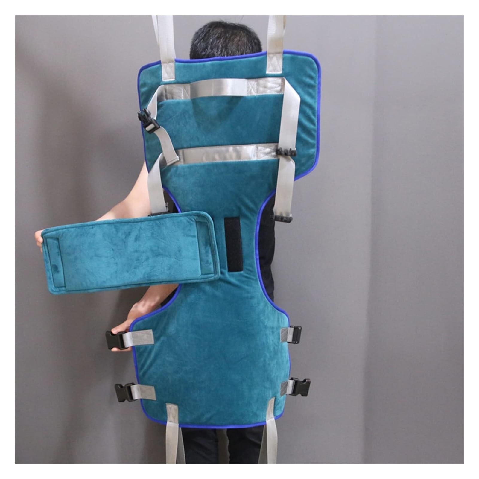 Patientenlift Sling für Toilettengang & Dusche | Umlagerungshilfe mit 6 verstellbaren Trägern, 500 lbs (227 kg) Traglast, offenem Rücken | Größe L | Ideal für die Pflege Zuhause