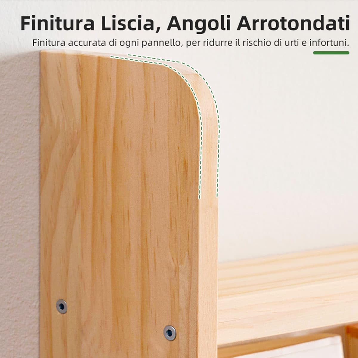 Libreria Verticale Salvaspazio in Legno, 6 Ripiani, 70x10x174 cm