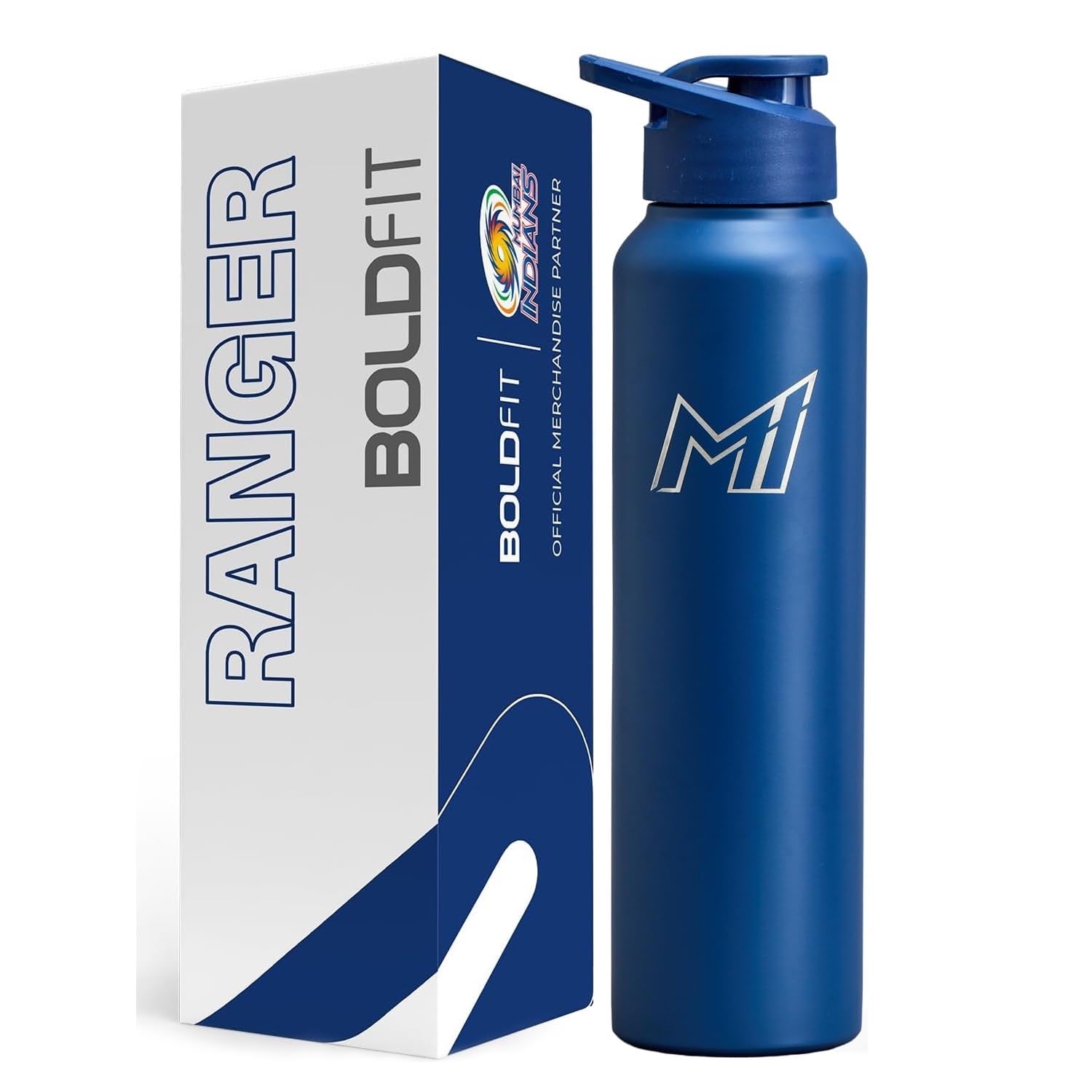 Boldfit Mumbai Indians (Mi) Official Merchandise Stainless Steel Water Bottle 1 Litre Steel Bottles For School, Office, Home, Gym 1 Litre Water Bottle Leakproof, Rust Free Steel Bottle-1000 Ml Blue