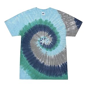 Colortone Unisex Batik T-Shirt ‚Swirl‘ | Batik Shirt S – 5XL mit verschiedenen Mustern | Flower Power Kleidung Damen Herren aus Baumwolle | Handgefärbtes Batik Design | Rainbow, XL