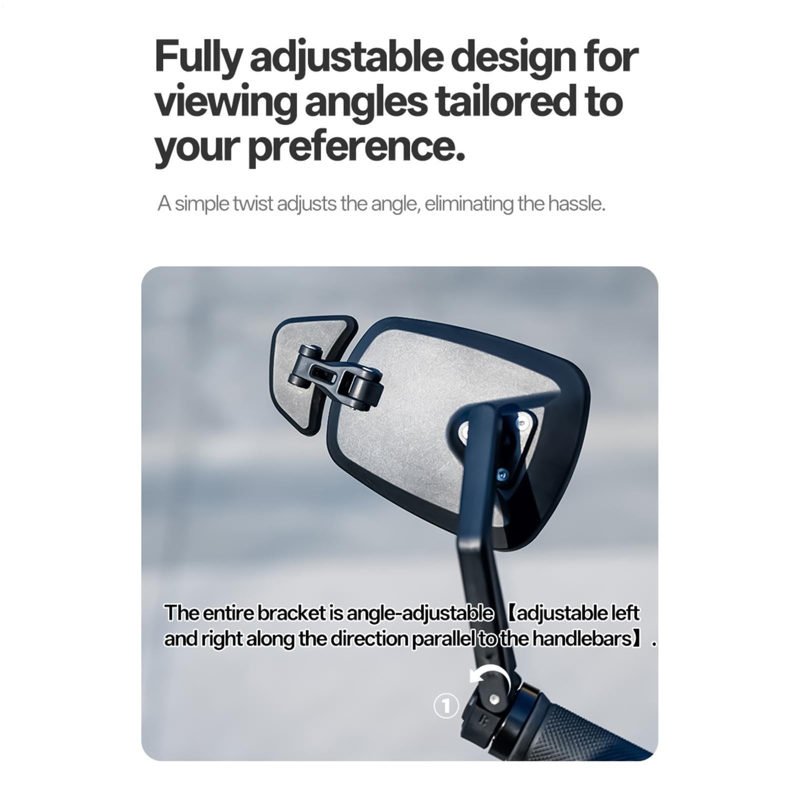 Rétroviseur de vélo à montage sur guidon Grand angle, lentille | Rétroviseur arrière pour guidon pour extérieur, trajets, cyclisme, route, moto, VTT, trottinette,
