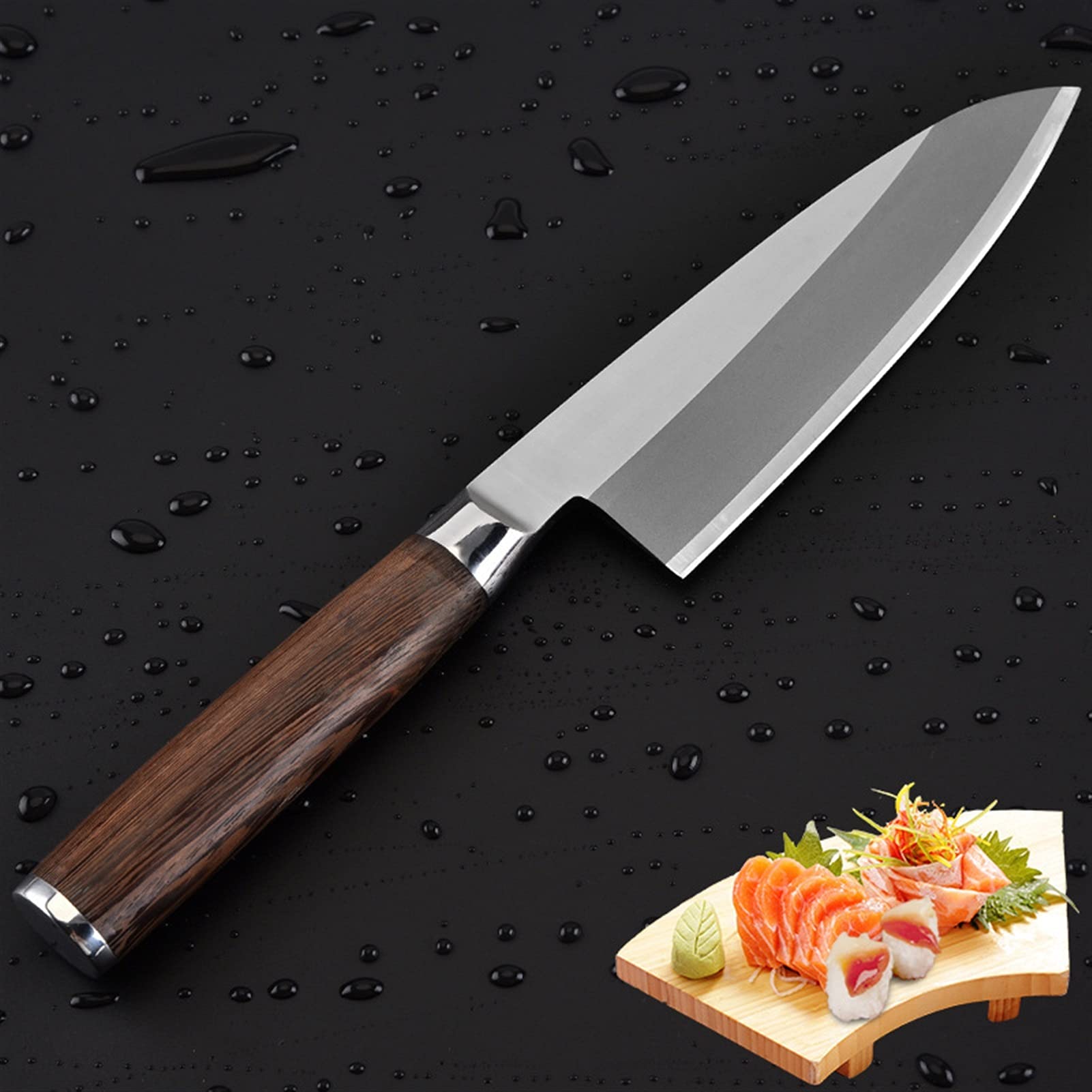 Coltello salmone coltello professionale coltello da cucina pesce deba coltelli in acciaio inox filetto di filetto chef coltello rifornimento cucina coltello da cucina (Color : 165MM)