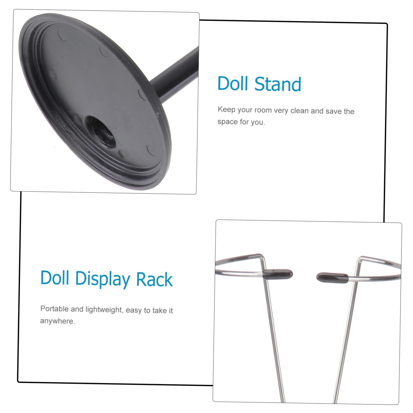 TOBBOMEY Adjustable Doll Support Frame Doll Storage Organizer Lightweight PVC Rack for Home Shop