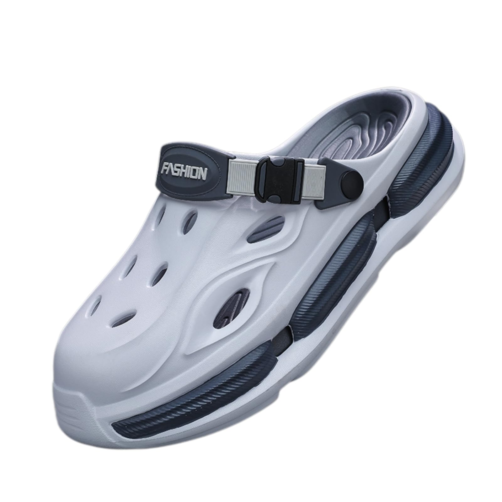WANGSHUO Letnie klapki unisex Eva Clogs Slides, oddychające miękkie letnie sandały, poślizgnij się na dorywczo plaża ogród na świeżym powietrzu-czarny-42-43