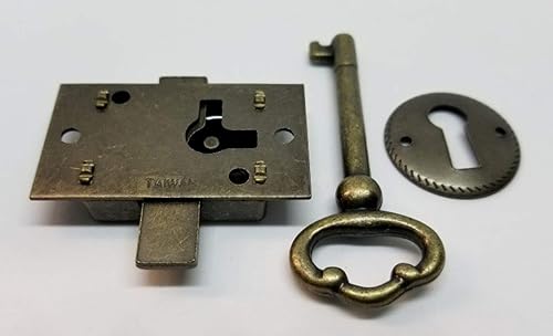 Antique Brass Small Flush Mount Lock Set Kit - Plated