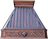 NAUXUS Handmade Copper Range Hood, Custom Kitchen Hood with High Airflow Built-in Range Hood, ORBLH Stove Vent Hood for Kitchen, 36"W x 36"H Wall Mount, HCW32SC-363622ORBLH