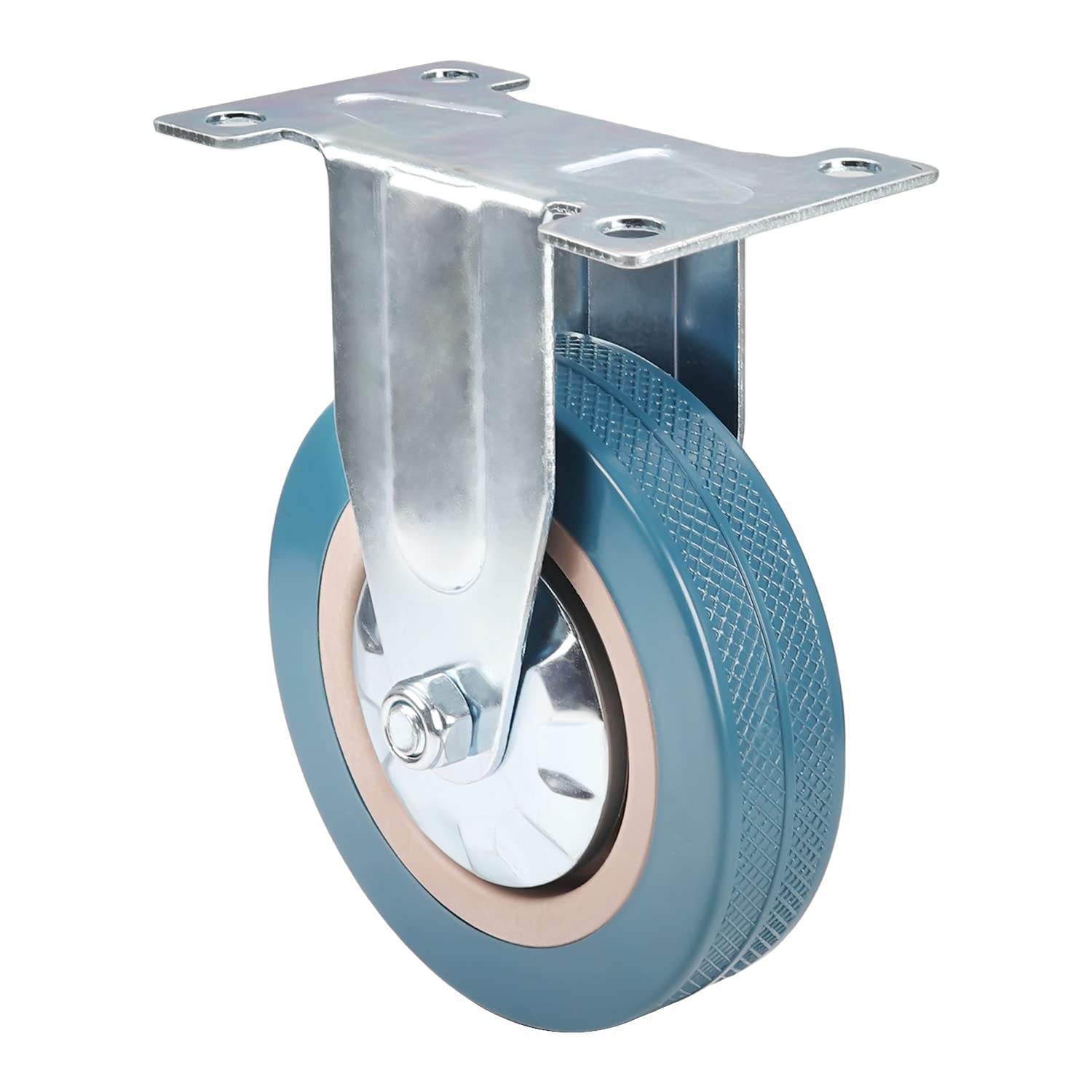 Wiltec Kit De 4 Roulettes Fixes – 160 Mm – Capacité De Charge 130 Kg Roue En Caoutchouc Avec Plaque De Montage Et Jante Metallique Dispositif 91922356