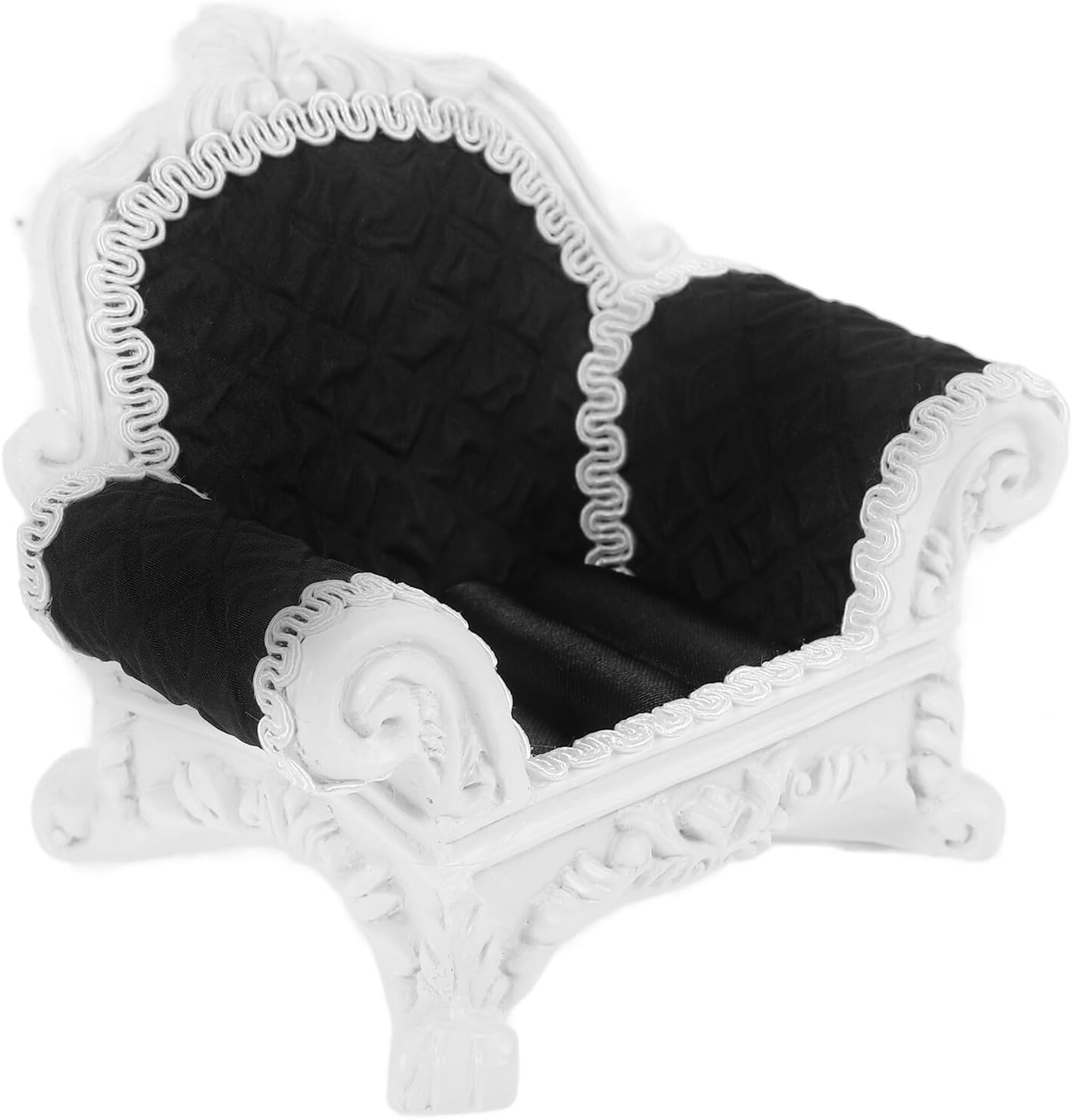 LALAFINA Mini Jewelry Stand Ring and Earring Display Organizer Black Pattern Compact Holder for Rings Storage and Earring Organization at Home Or Office