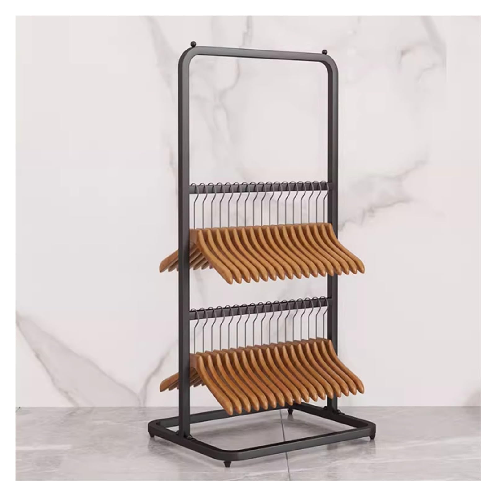 Support de rangement pour cintres en métal durable avec patins et roulettes interchangeables