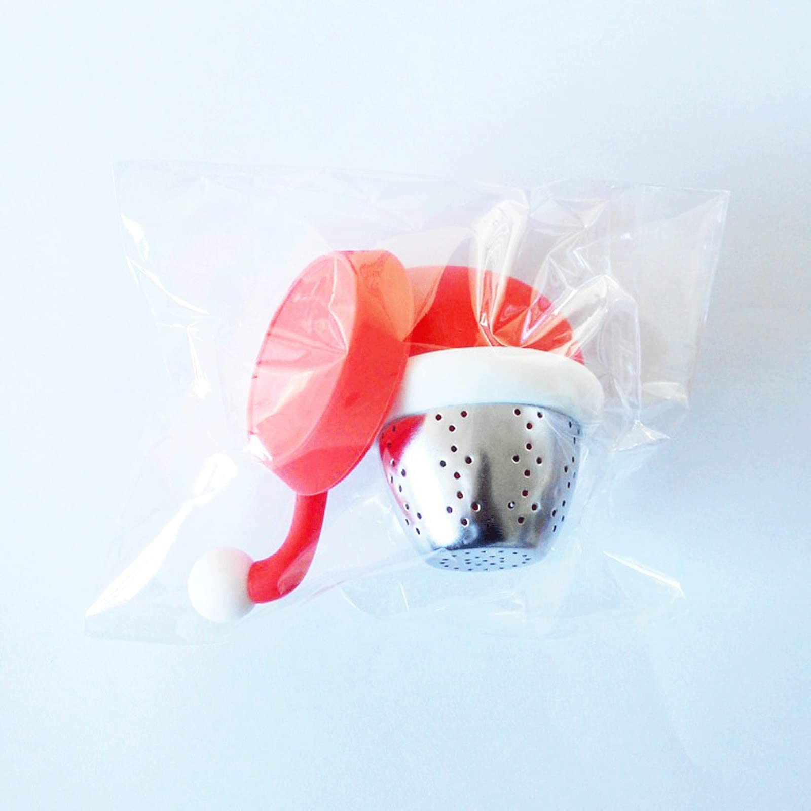 Colador de té de silicona con diseño de Papá Noel, filtro suelto de especias de hierbas, teteras, juego de té de Navidad, accesorios