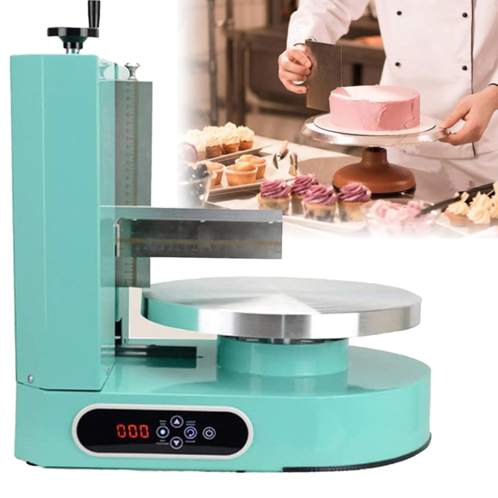 Máquina de glaseado para pasteles, herramienta portátil para extender y alisar pasteles de 4 a 12 pulgadas, sistema automático de pulido y revestimiento