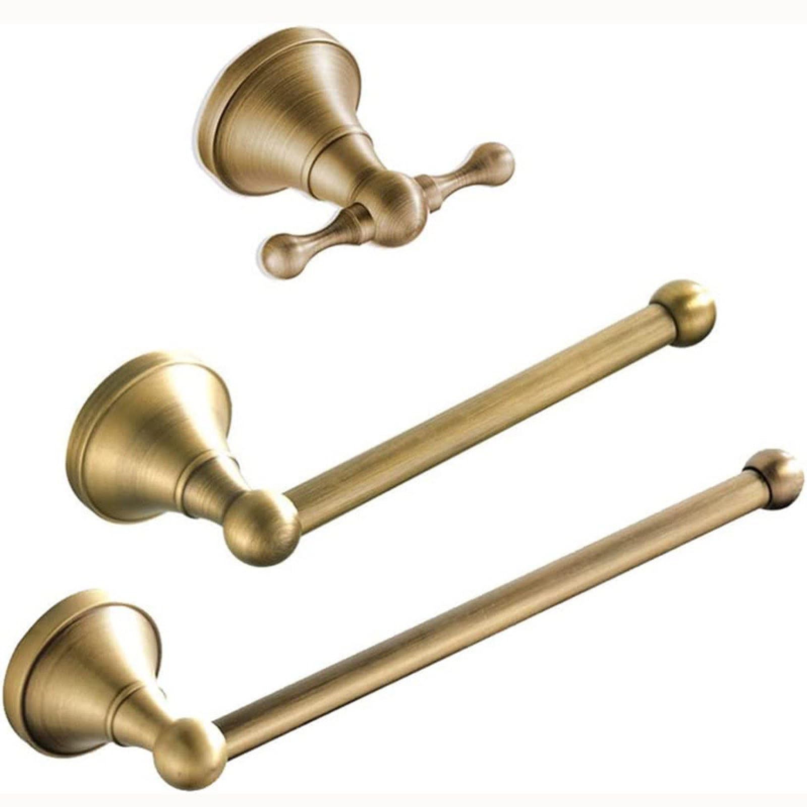 Bronze Vintage Tissue Holder Toilet Paper Three-Piece Set, Bronze Antique Three-Piece Set