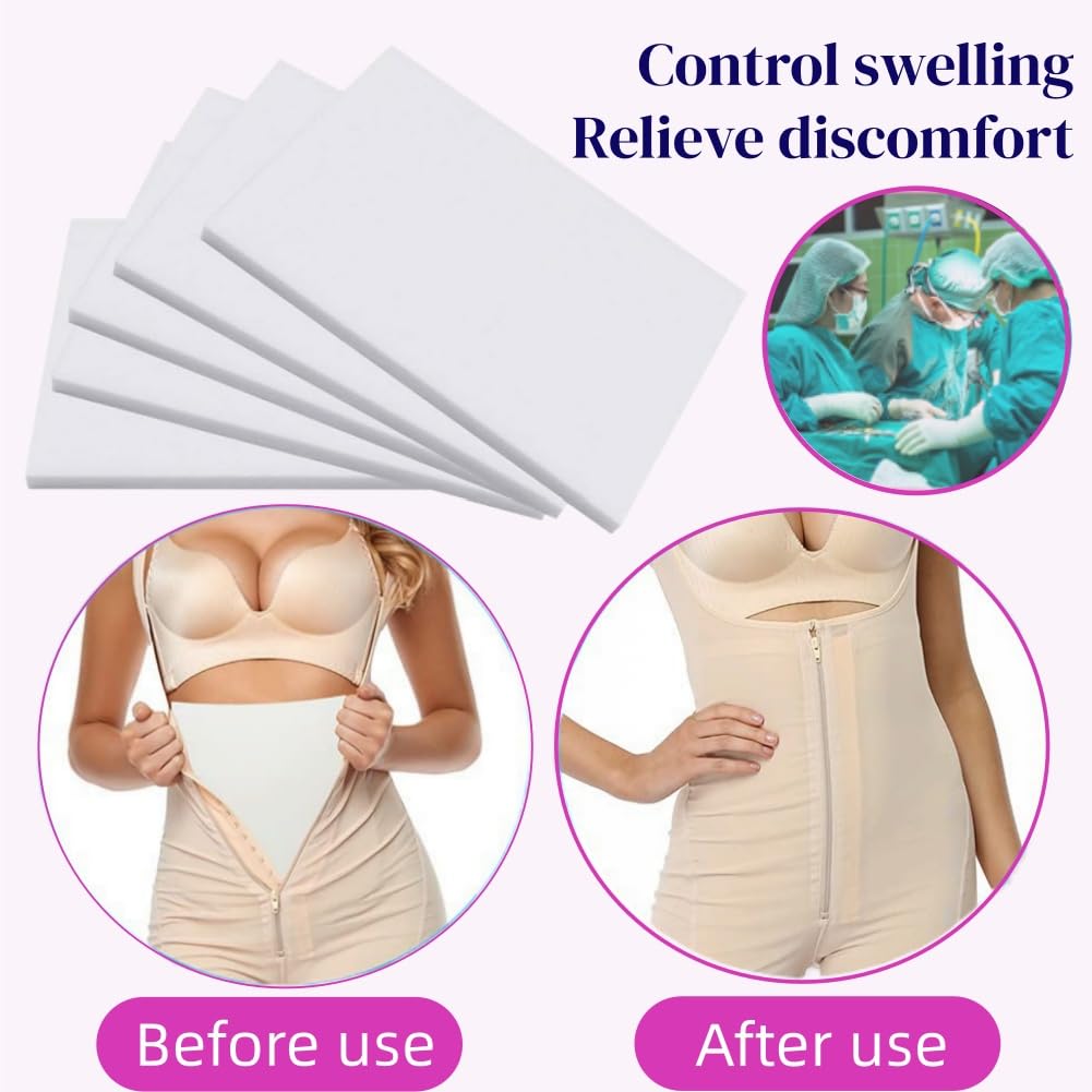 Imbottitura in schiuma per post-liposuzione,Cuscinetti in Schiuma Lipo,5pcs Lipo Foam Pads Tuta di Compressione in Schiuma,Schiuma Lipo Confezione,Confezione Schiuma Lipo