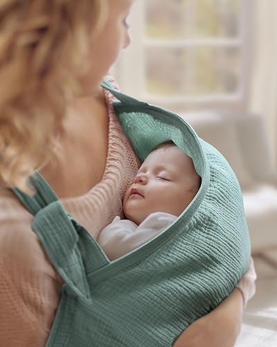 Miniatura 3 de Blissful Diary Cobertor de Muselina para Lactancia, Cobertor Transpirable para Amamantar con Escote en Arco para Mujeres, Delantal de Lactancia