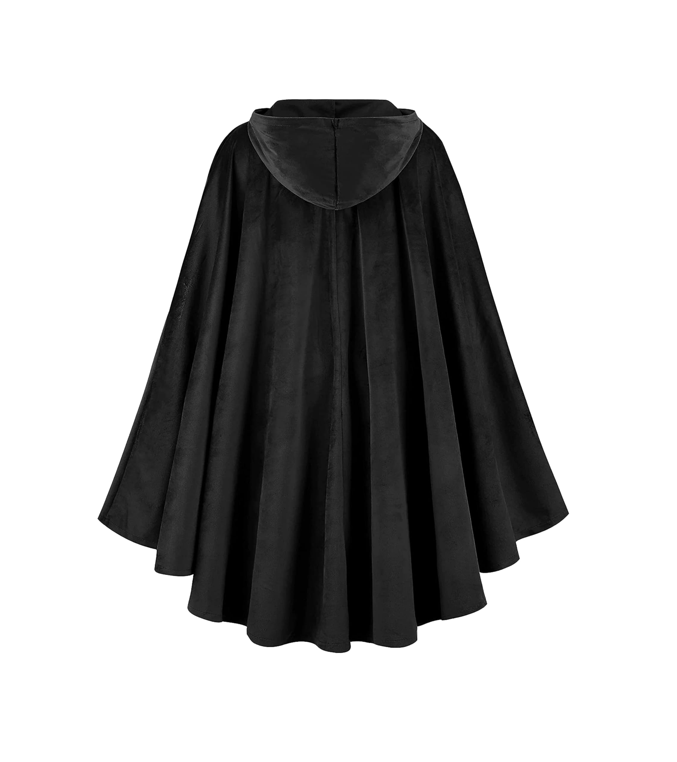 LIKPOJA Renaissance Hooded Cloak for Men Medieval Hobbit Halloween Costume Cape Victorian Capelet Velvet Gothic Halloween Costume(BlackB,130cm) - Image 2