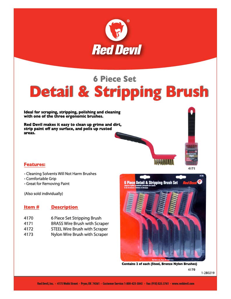 Amazon.com: Red Devil 4170 3219 Wire Brush Set, Large
