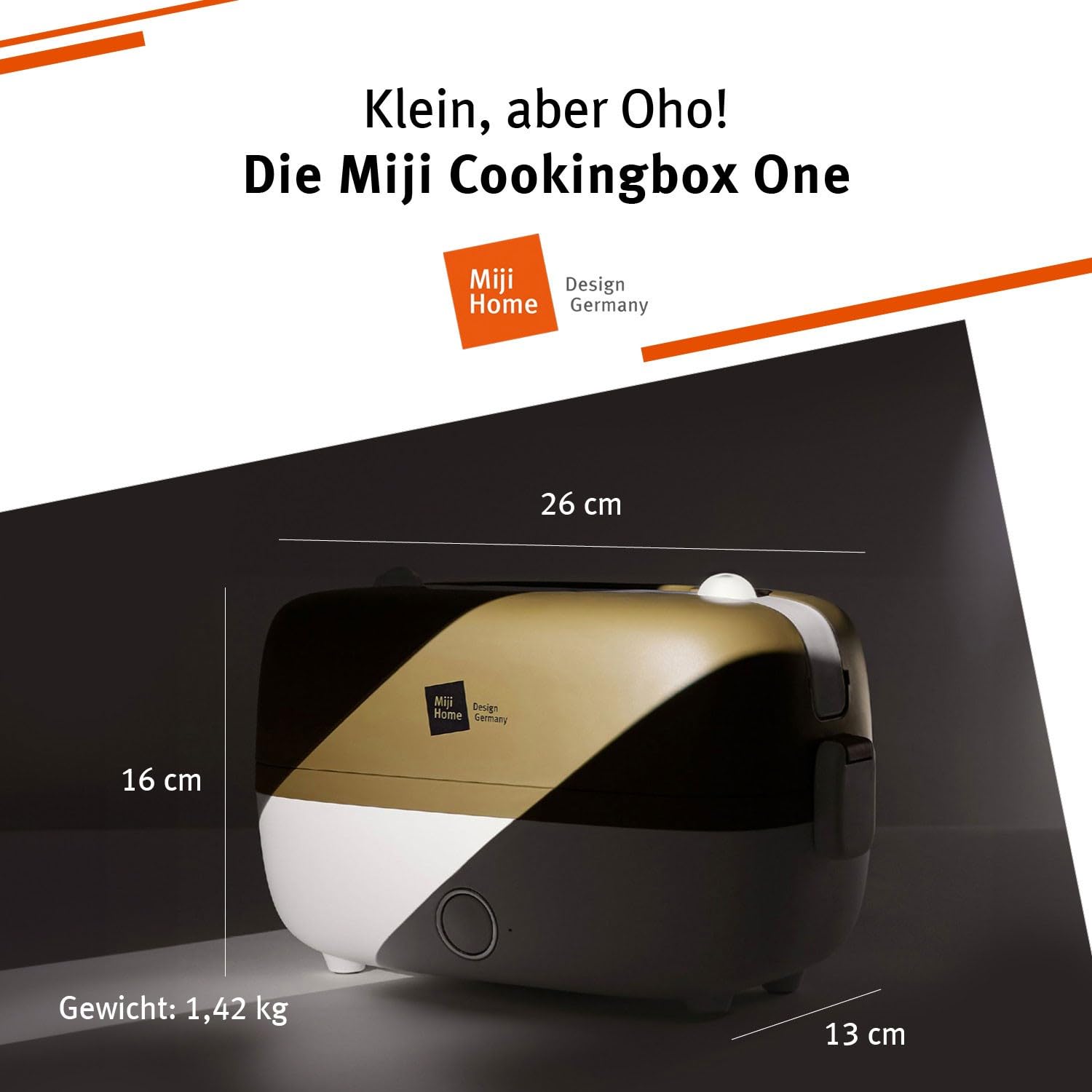 Miji Elektrische Lunchbox & Mini Campingkocher 1 L | 250 W Dampfgarer – leise, geruchsfrei & kompakt für 1–2 Portionen