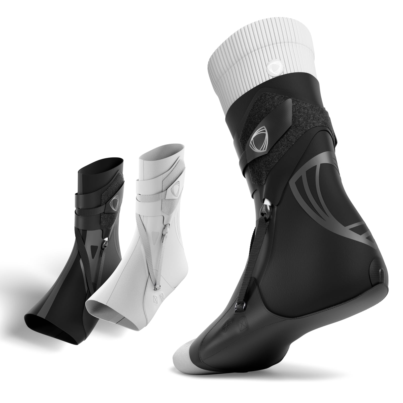 BETTERGUARDS Tobillera de doble capa 3.0 para hombres y mujeres, máxima protección contra lesiones de tobillo en baloncesto, fútbol y otros deportes – Negro (Large, Derecha)