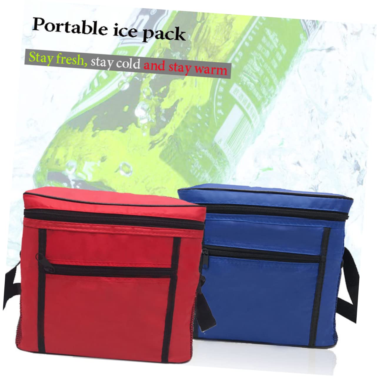 PRETYZOOM 3 Piezas Bolsa De Picnic Bolsa De Compras Con Aislamiento Bolsa De Compras Plegable Bolsa Impermeable Bolso De Mano Plegable Cesta De Picnic Portátil Bolsa De Comida Caliente