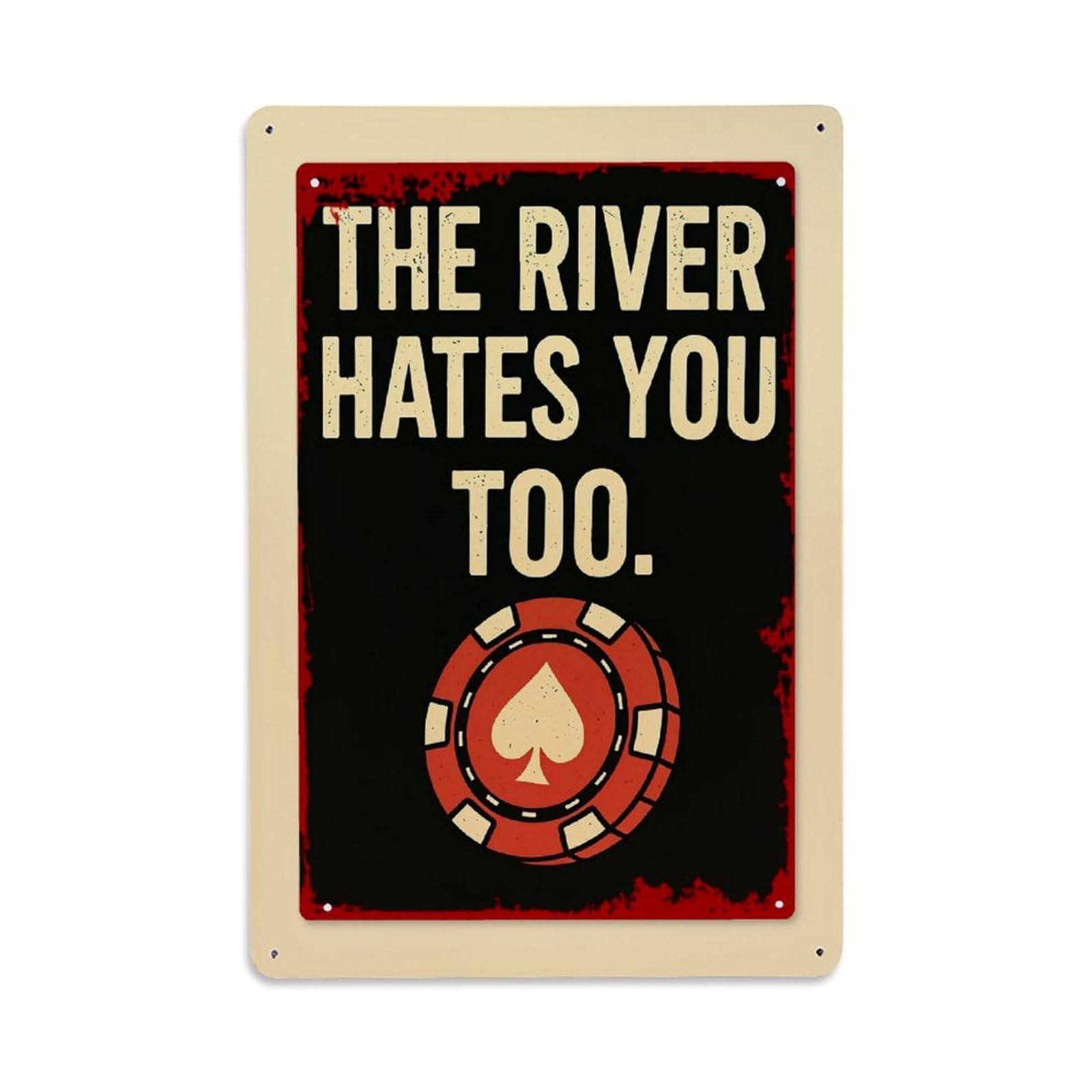 Jdfenggu Vintage The River Hates You Too Retro Metal Tin Sign, Decor Art Poster For Bar, Home, Man Cave, Kitchen, Laundry Room Gift 8X12inch