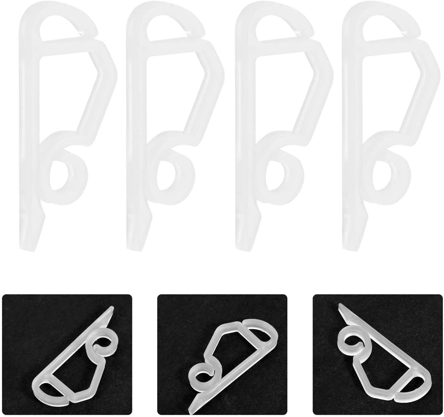Starlife Translucent, Black Weisi 60Pcs Gutter Hooks For Outdoor Lights, Plastic Gutter Clips Hanging Hooks For Christmas Xmas String Icicle Lights (Translucent)