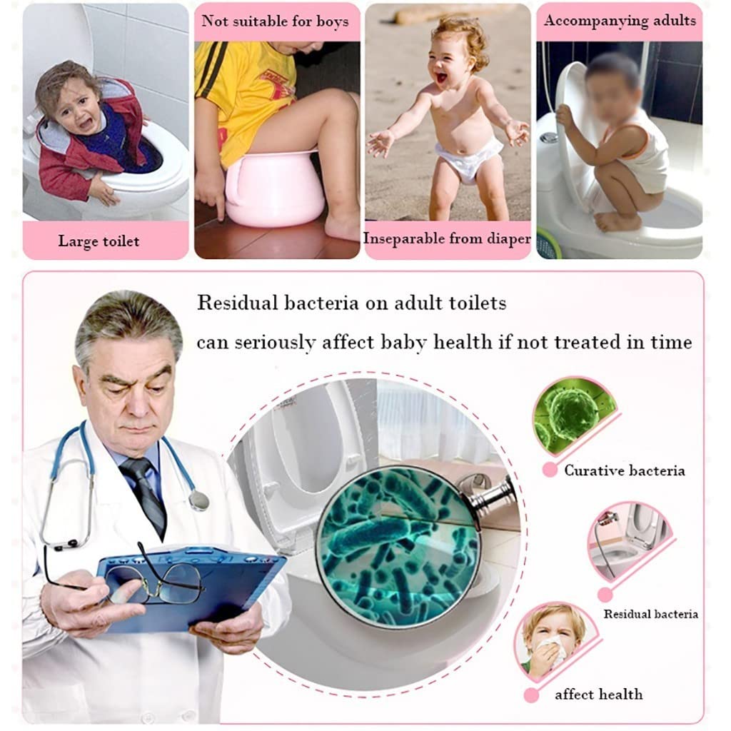 Kinder Großer Töpfchentrainingssitz mit PVC/PU-Kissen für 1 10 Jahre alte Nachahmung Erwachsenentoilette Rosa/Grau Design für Mädchen