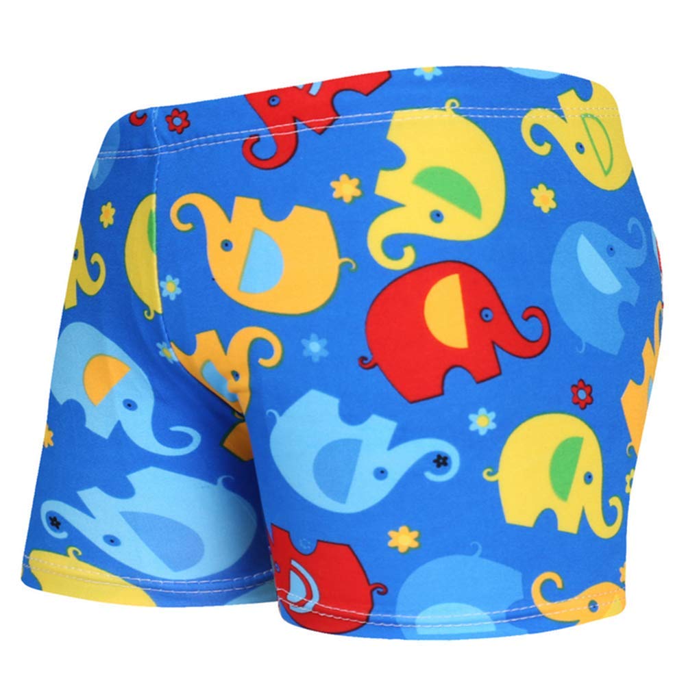 Monvecle Little Boys 2 Pack Swim Trunks Cartoon Beach Children Boxers Rashgurad Swimsuit Shorts UPF 50+ Elephant/Bear 5-7y