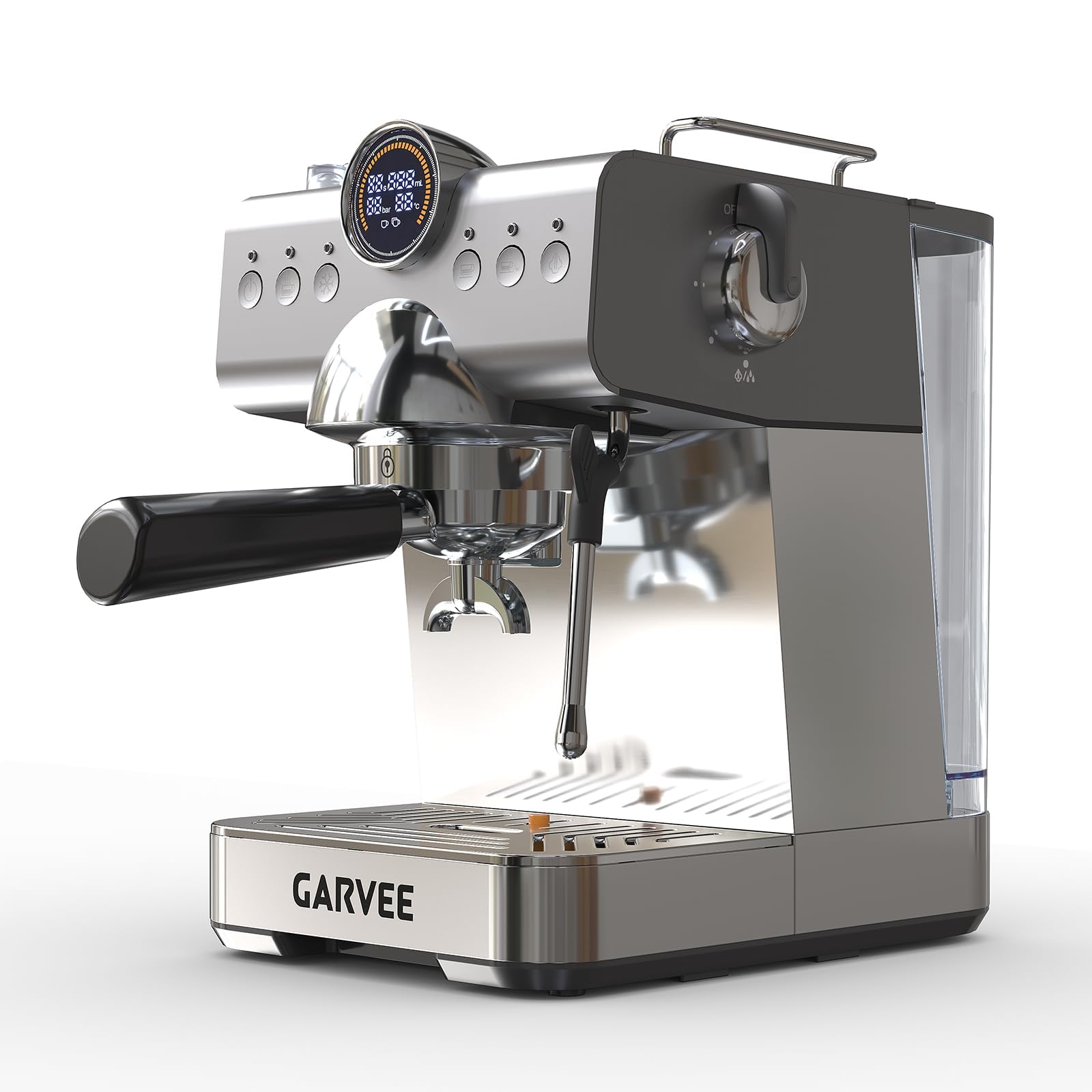 GarveeLife Cafetera Expreso Semiautomática 20 Bares con Vaporizador de Leche - Depósito 1,5L Thermoblock - Ideal para Uso Doméstico, Capuchino y Latte