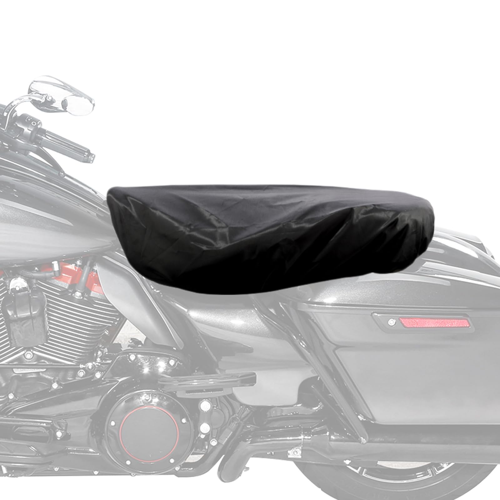 Photo 1 of FOVPLUE Seat Rain Cover,Water-Resistant Two-Up Seat Bra Fits Seats up to 32" L x 17" W,Universal for Harley Touring CVO Electra Glide Street Glide Road Glide Road King,Dyna,Softail,Sportster,Indian