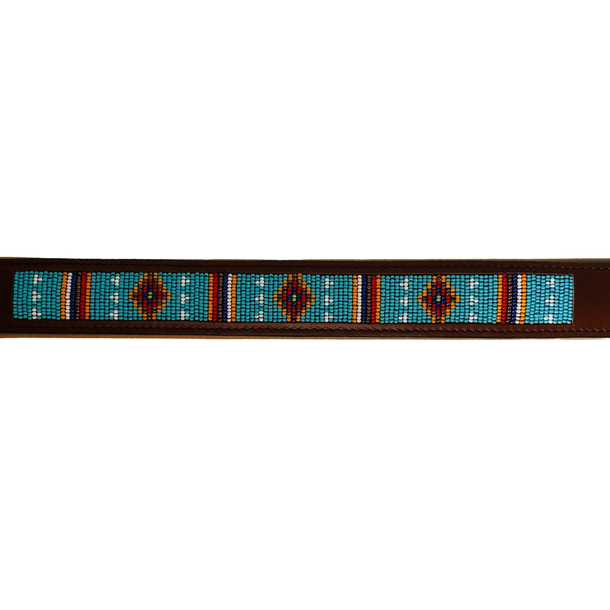 Hundehalsband African Sky, M - 55cm handgefertigt, Naturleder gepolstert, innen Nappaleder beige, L/B/H: 55 x 3,8 x 0,8cm - Kay-line Collection