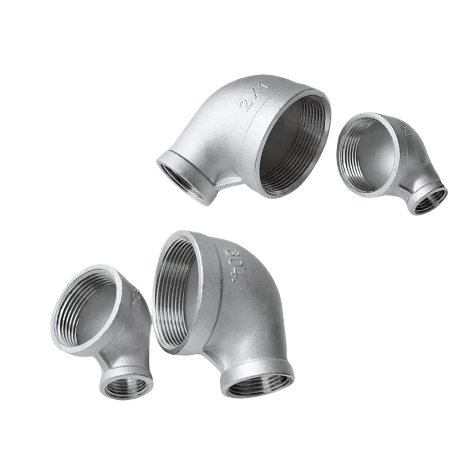 1/4 "1/2" 3/4 "1" BSP hembra rosca macho Tee reductor de acero inoxidable codo adaptador de junta a tope acoplador accesorios de plomería