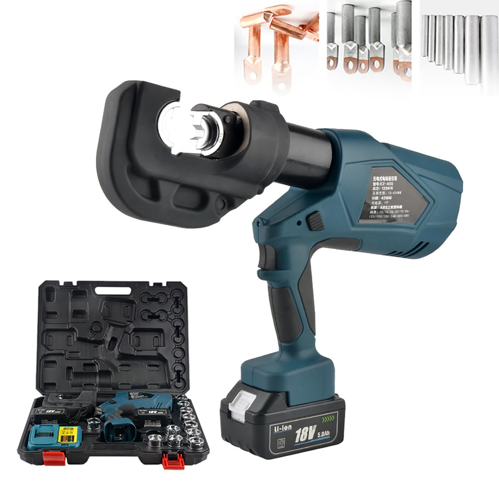 Pince à sertir hydraulique à déplacement 42 mm avec contrôle par écran OLED