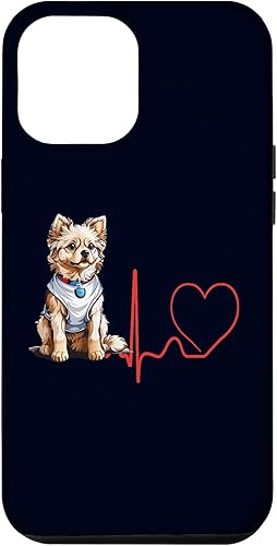 iPhone 14 Pro Max Russian Toy Dog Heartbeat EKG Funny for Dog Fans & Owners Case