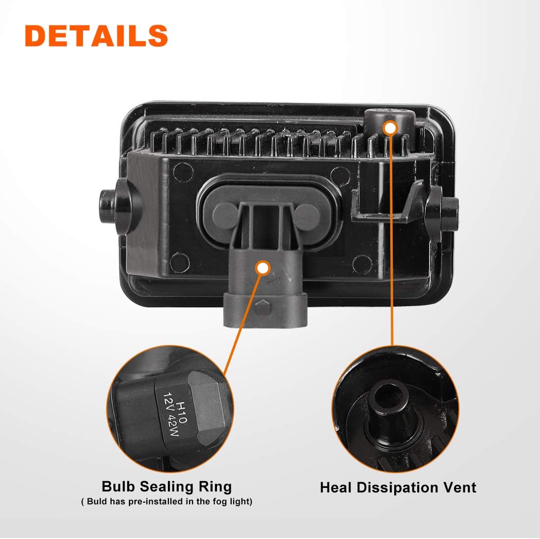 Nixon Offroad LED Fog Lights Assembly w/LED Light Bulb for 2015-2020 Ford F-150 F150, Pair of Fog Light Clear Lens Waterproof Fog Lamp Replacement w/o Fog Light Brackets