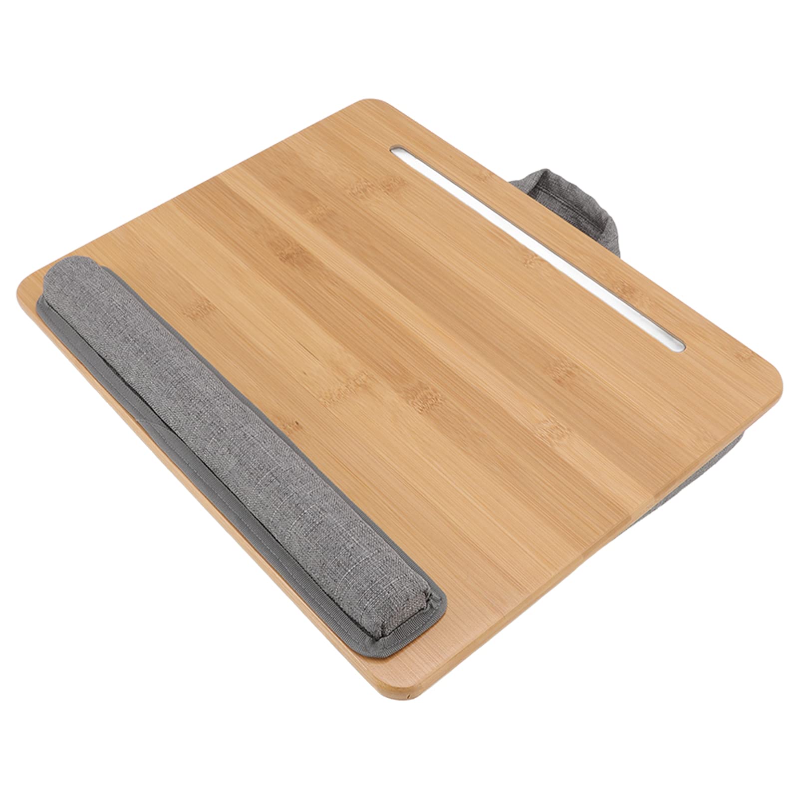 Table D'Ordinateur Portable en Bambou 3 en 1 avec Coussin et Angle Ergonomique, Bureau pour Ordinateur Portable pour Lire au Lit, écrire et