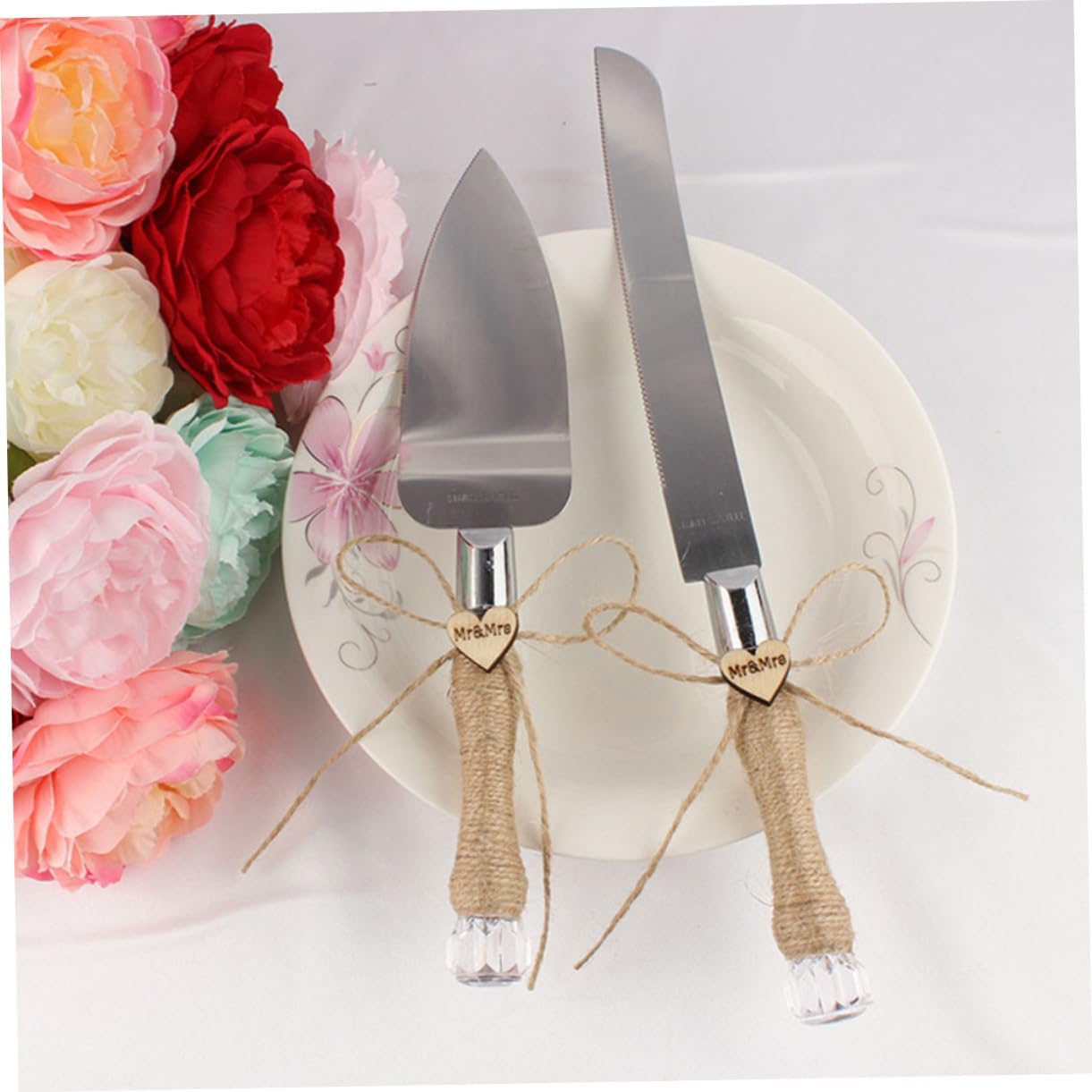 Stainless Steel Cake Cutter and Server Set Elegant Wedding Supplies for Birthday Party Engagement Celebrations Easy to Clean and Decorative Cake Shovel and Spatula Set