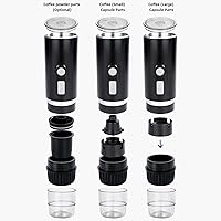 Vista 5 de ZJchao Cafetera portátil, 2 en 1, máquina de café universal totalmente automática, cafetera de café con cable de carga tipo C para oficina, camping