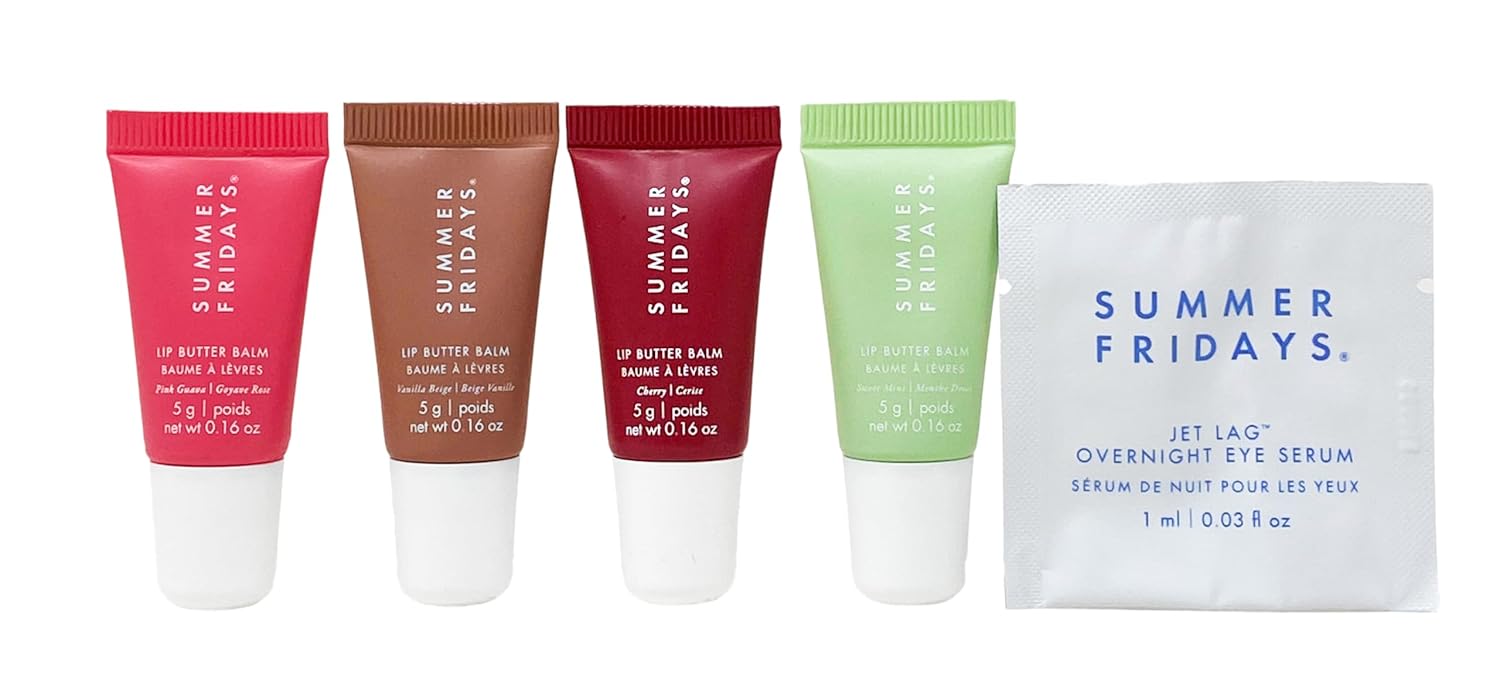 Summer Fridays The Lip Butter Balm Minis - Vanilla Beige, Pink Guava, Cherry and Sweet Mint (.16 Oz each) - Image 2