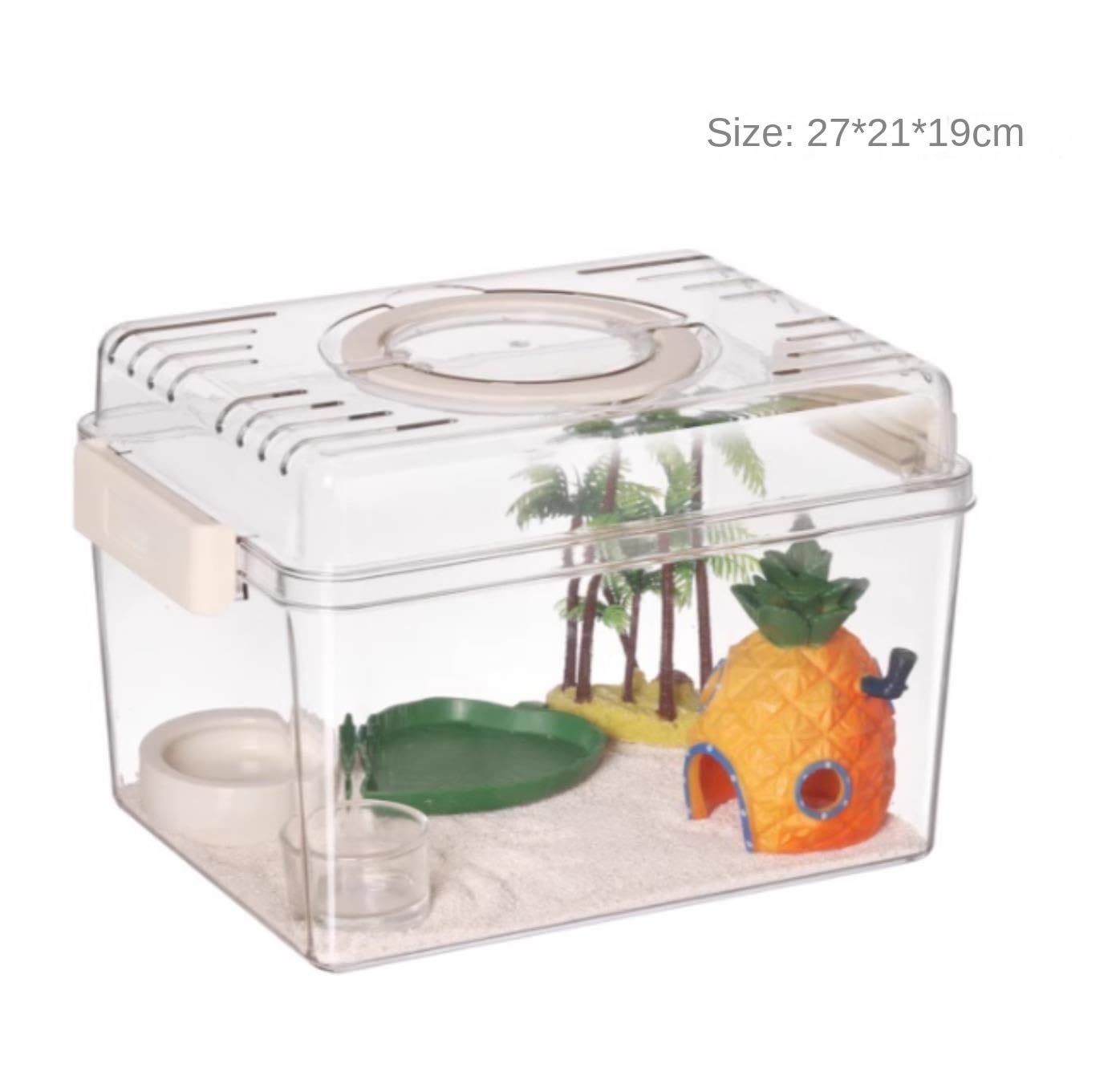 Hodowli Owadów Zestaw Do Terrarium Dla Gadów, Pudełko Hodowlane Węża, Ptasznika, Kraba Pustelnika Akcesoria(27x21x19cm)
