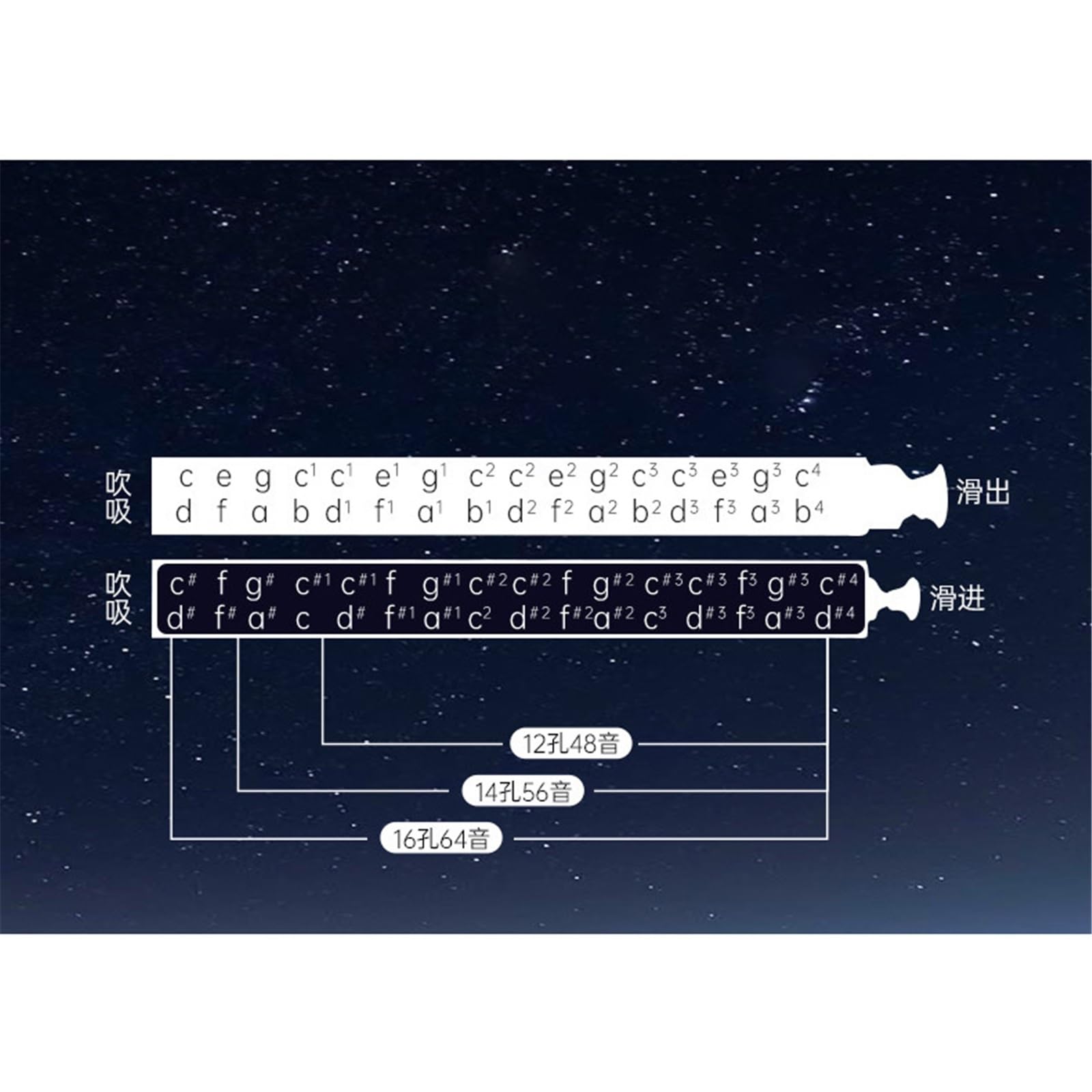 Starry Sky 12-Loch Chromatische Mundharmonika Professionelle Leistung Für Erwachsene Anfänger