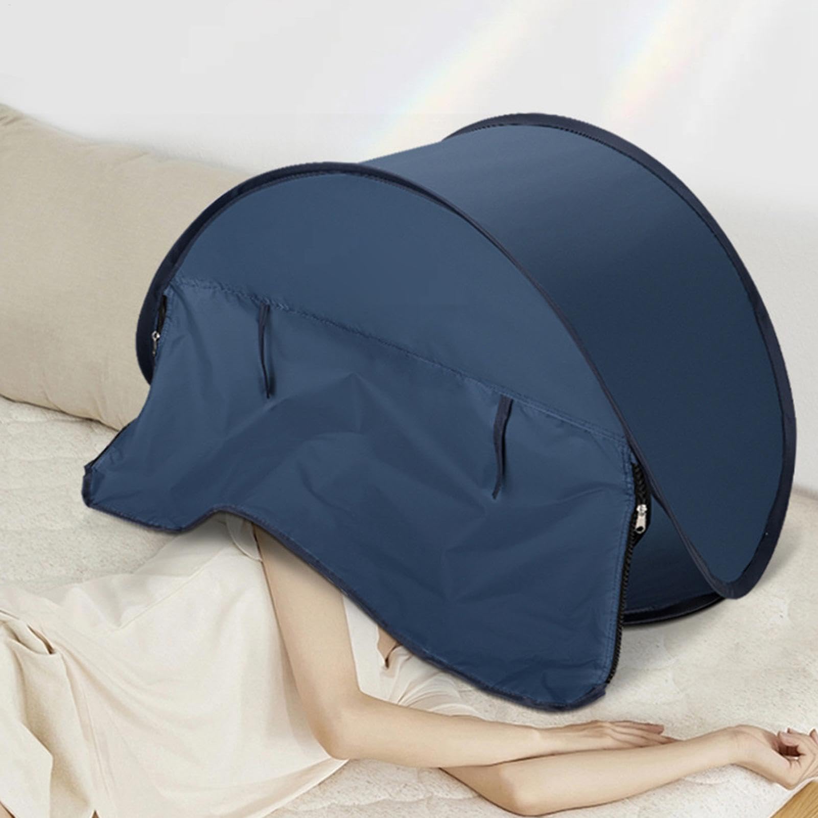 Amazon | 安眠 ドーム 遮光ドーム サンシェードテント 冷気も光りも遮る 快眠ドーム 顔隠し 頭シェード 紫外線防止 超軽量 通気性 3秒設置  超軽量 通気性 UVカット 日光浴 眼精疲労 室外 室内 睡眠対策 簡易テント 防寒 ドーム 乾燥対策 冷え対策 安眠グッズ | Horypt ...