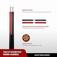 Vista 41 de Nilight Kit de extensión de arnés de cableado de conector DT de 3 pines de 16 AWG de 16 AWG, 10 pies, enchufe y juego, para modo dual, barra