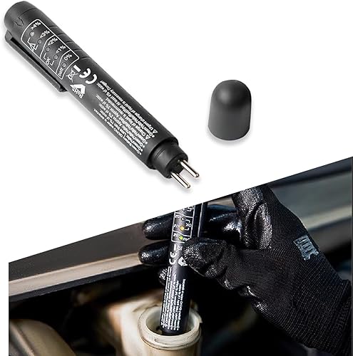 cerfioo 1 bolígrafo de prueba de líquido de frenos de automóvil, detector de porcentaje de humedad de líquido de frenos portátil con luz indicadora