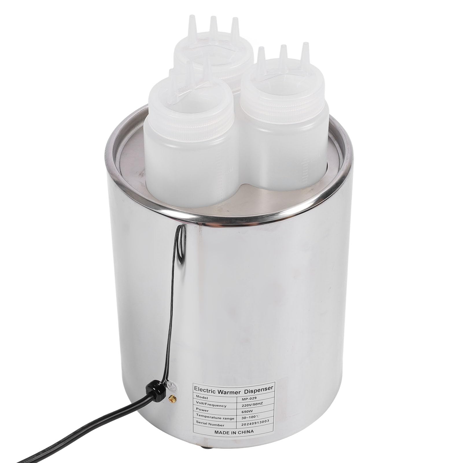 Yinhing Calentador eléctrico de Queso de Acero Inoxidable con baño María, dispensador Profesional para Nachos y Chocolate, Ideal para hoteles, buffets y Catering (Enchufe UE 220 V)