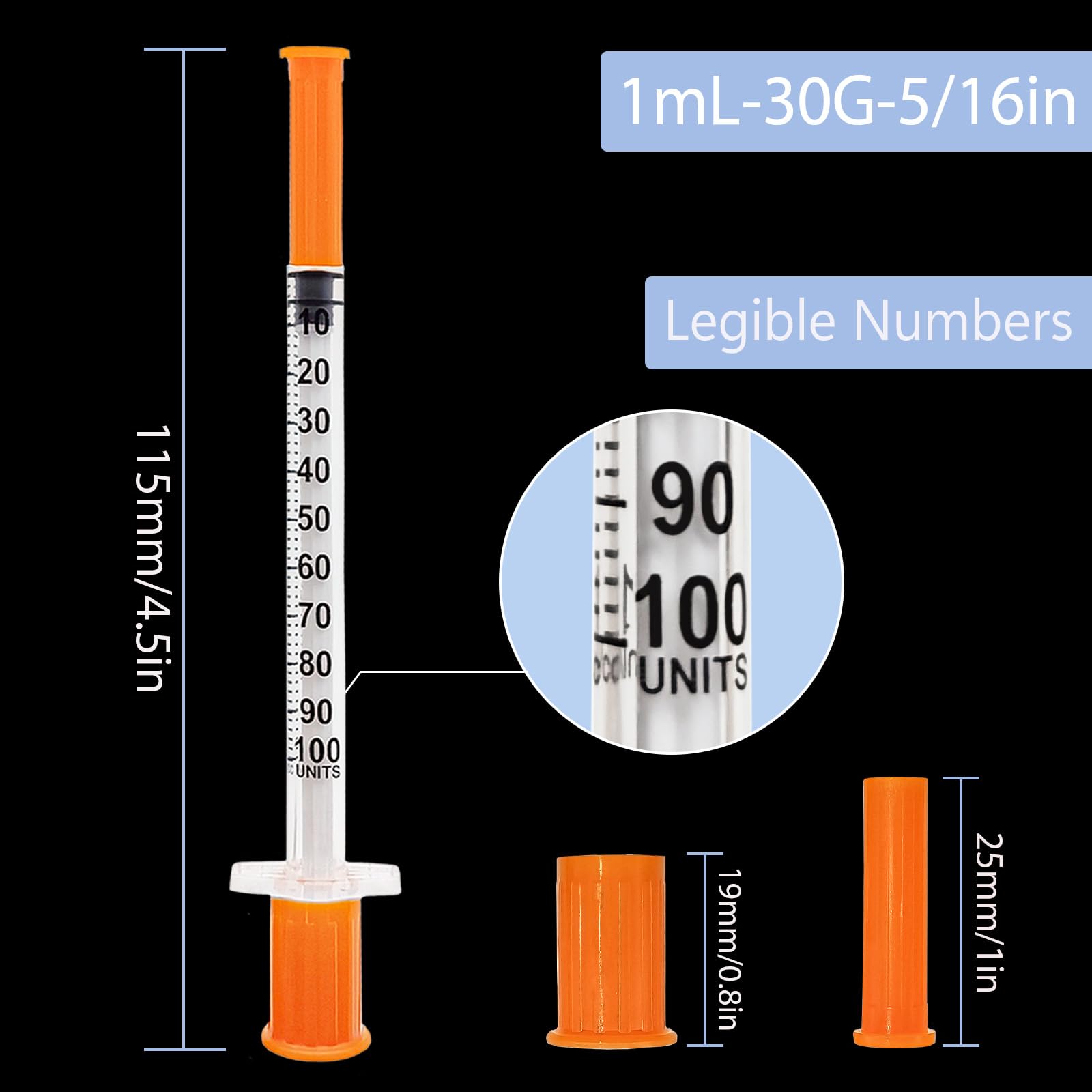 100 PCS 1ml with 30 Gauge 5/16 inch Lab Supplies, Refilling Liquids — Amazon image 4